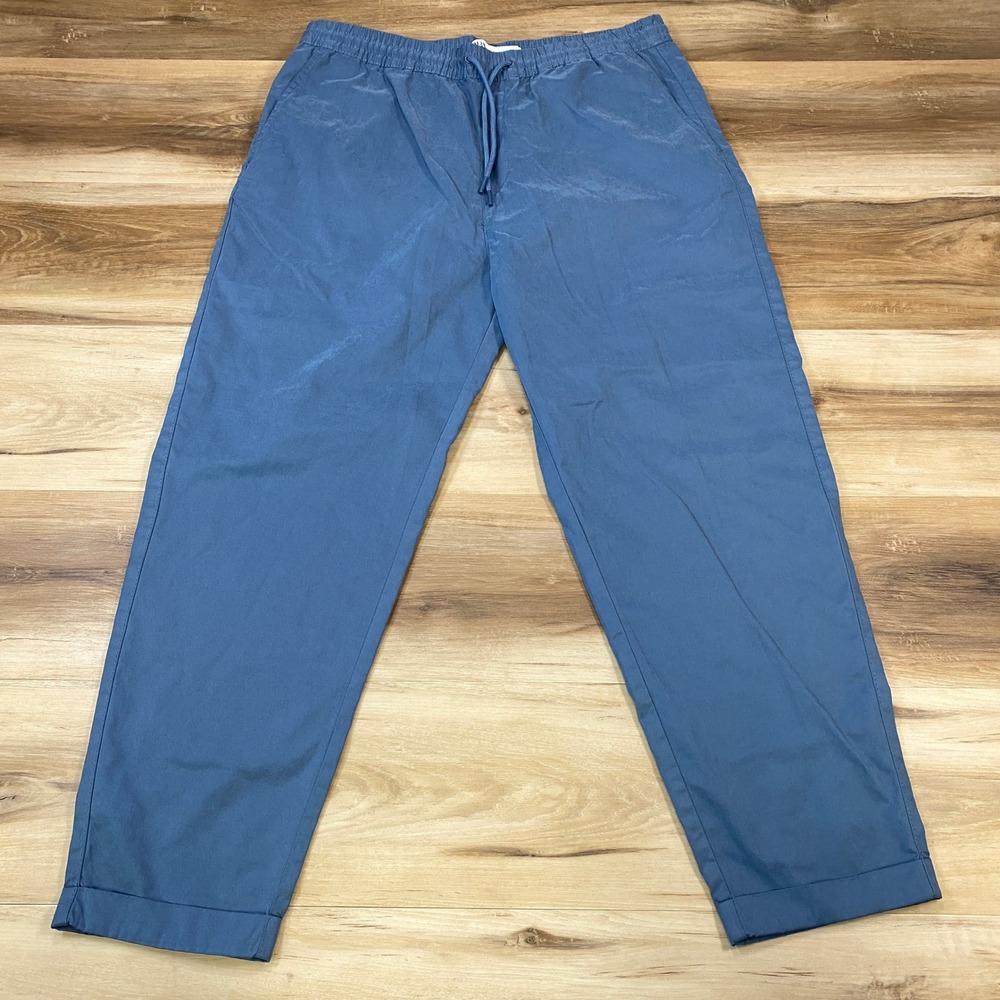 Zara Men's Slate Blue Drawstring Joggers
